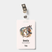 Twee prachtige paarden Western Boho Badge (Achterkant met clip)