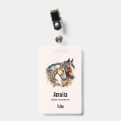 Twee prachtige paarden Western Boho Badge (Voorkant met clip)
