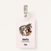 Twee prachtige paarden Western Boho Badge (Achterkant met clip)