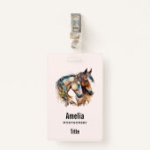 Twee prachtige paarden Western Boho Badge (Voorkant met clip)