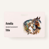 Twee prachtige paarden Western Boho Badge (Achterkant)