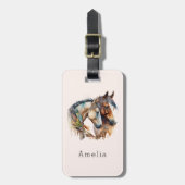 Twee prachtige paarden Western Boho Bagagelabel (Voorkant verticaal)