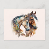 Twee prachtige paarden Western Boho Briefkaart (Voorkant)