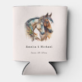 Twee prachtige paarden Western Boho bruiloft Blikjeskoeler (Voorkant)