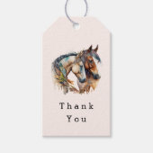 Twee prachtige paarden Western Boho Dank je wel Cadeaulabel (Voorkant)