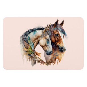 Twee prachtige paarden Western Boho Magneet