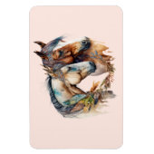Twee prachtige paarden Western Boho Magneet (Verticaal)