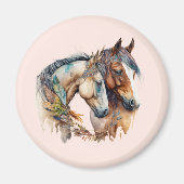 Twee prachtige paarden Western Boho Magneet (Voorkant)