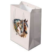 Twee prachtige paarden Western Boho Medium Cadeauzakje (Achterkant Gekanteld)