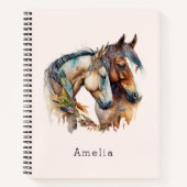 Twee prachtige paarden Western Boho Notitieboek (Voorkant)