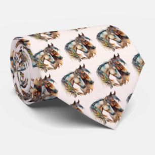 Twee prachtige paarden Western Boho-patroon Stropdas