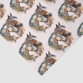 Twee prachtige paarden Western Boho-patroon Tissuepapier (Detail)