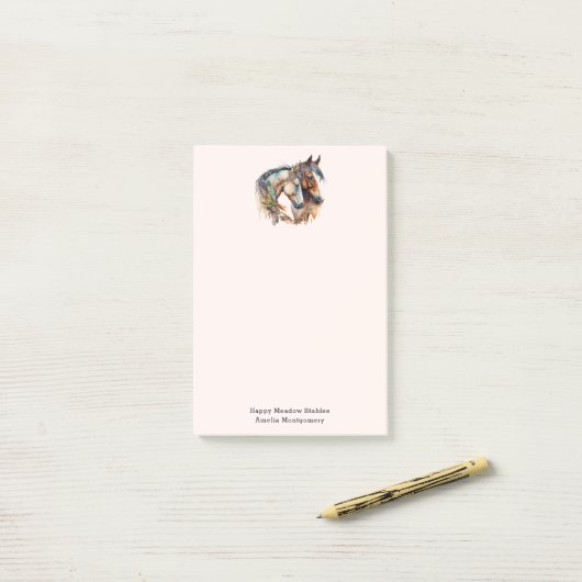 Twee prachtige paarden Western Boho Post-it® Notes (Op bureau)
