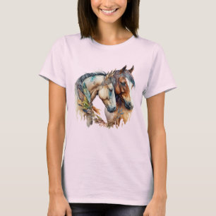 Twee prachtige paarden Western Boho T-shirt
