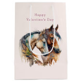 Twee prachtige paarden Western Boho Valentijnsdag Medium Cadeauzakje (Achterkant)