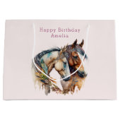 Twee prachtige paarden Western Boho Verjaardag Groot Cadeauzakje (Voorkant)