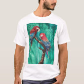Twee prachtige parrots t-shirt (Voorkant)