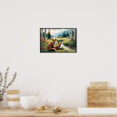 Twee prachtige rode vossen die rusten poster (Keuken)