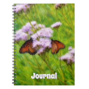 Twee prachtige vlinders en bloemen dagboek notitieboek
