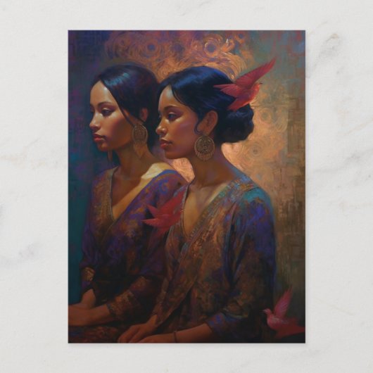 Twee prachtige vrouwen Briefkaart (Voorkant)