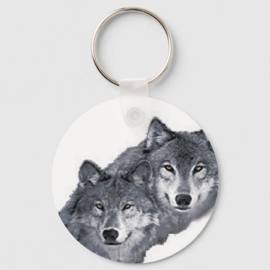 Twee prachtige wolven, op een sleutelhanger (Voorkant)