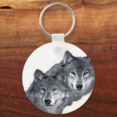 Twee prachtige wolven, op een sleutelhanger (Voorkant)