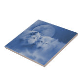 Twee prachtige wolven soulmates kunst tegeltje (Zijkant)