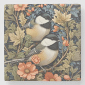 Twee prachtige zwart afgedekte kuikens stenen onderzetter (Voorkant)