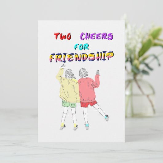 Twee Proost voor Vriendschap 30 Meisjes juli Vrien Save The Date (Staand voorkant)