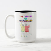 Twee Proost voor Vriendschap 30 Meisjes juli Vrien Tweekleurige Koffiemok (Links)