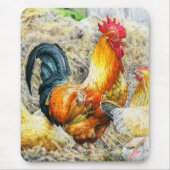 Twee proud Barn-roesters Muismat (Voorkant)