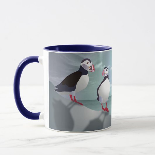 Twee Puffins Design Mok (Links)