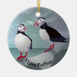 Twee Puffins Design Ornament
