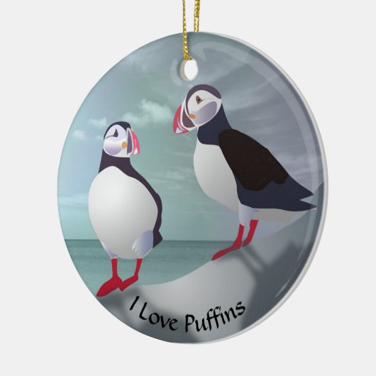 Twee Puffins Design Ornament (Links)
