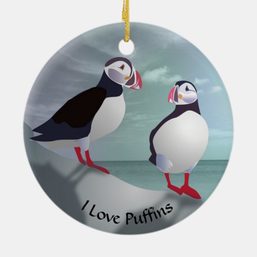 Twee Puffins Design Ornament (Achterkant)