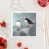 Twee Puffins Design Paper Napkins Servet (Insitu)