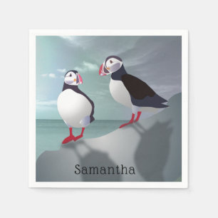 Twee Puffins Design Paper Napkins Servet