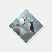 Twee Puffins Design Paper Napkins Servet (Hoek)