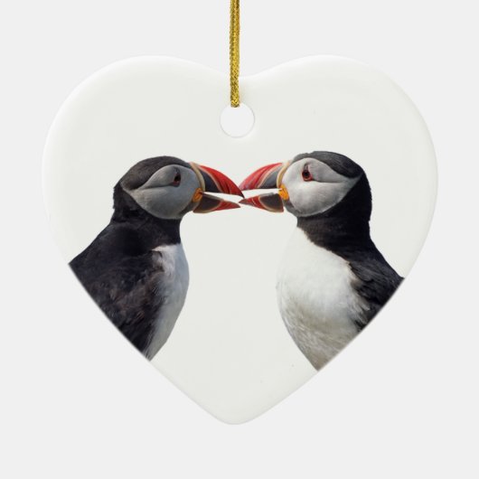 Twee puffins keramisch ornament (Achterkant)