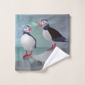 Twee Puffins-ontwerpen Bad Handdoek (Wasdoekje)