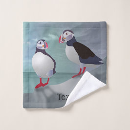 Twee Puffins-ontwerpen Bad Handdoek