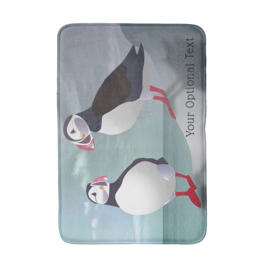 Twee Puffins-ontwerpen Badmat (Voorkant Verticaal)