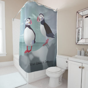 Twee Puffins-ontwerpen Douchegordijn
