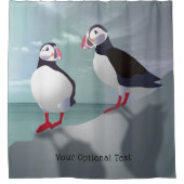 Twee Puffins-ontwerpen Douchegordijn (Voorkant)