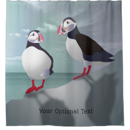 Twee Puffins-ontwerpen Douchegordijn