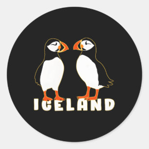 Twee Puffins uit IJsland Ronde Sticker