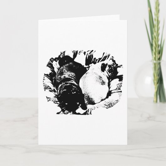 Twee Pugs, één vredige wens Kaart (Voorkant)