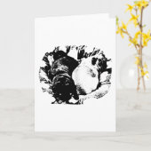 Twee Pugs, één vredige wens Kaart (Gele Bloem)