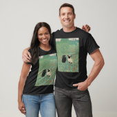 Twee pugs in Klimts weide T-shirt (Unisex)
