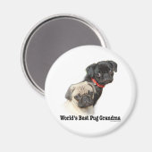 Twee Pugs Magneet (Voorkant / Achterkant)